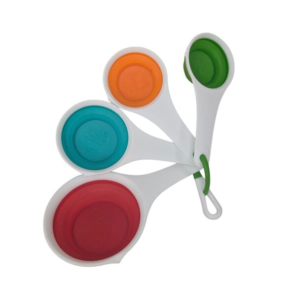 Measuring Spoon Cup LOT 5 Measuring Spoons 4 Collapsible Measuring Cups Silicon - Picture 6 of 10